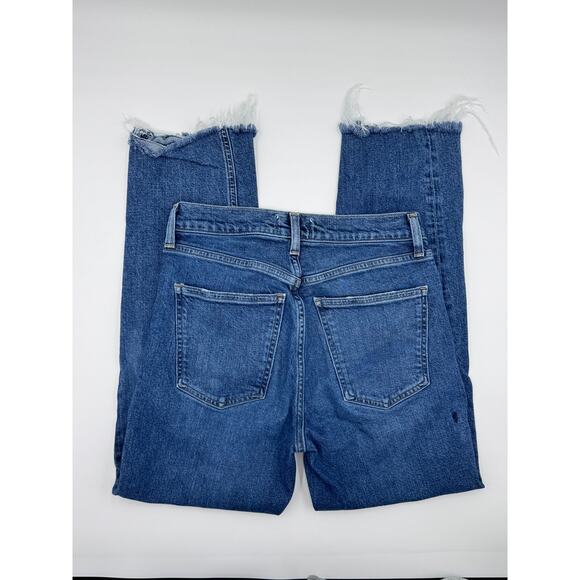 Agolde Womens Straight Leg Denim Jeans Raw Hem - Picture 3 of 5